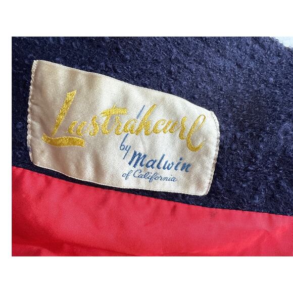 Vintage Marshall Field Company Boucle Swing Coat in Navy Blue Size Medium - Picture 6 of 7